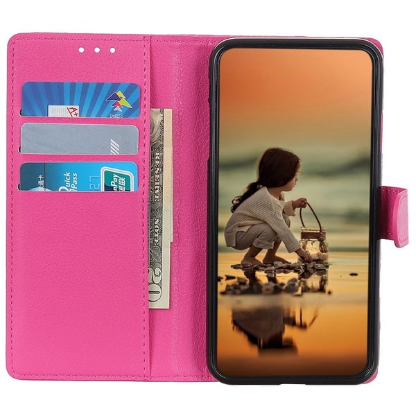 OnePlus Nord 2T 5G Fodral Litchi Läder Rosa