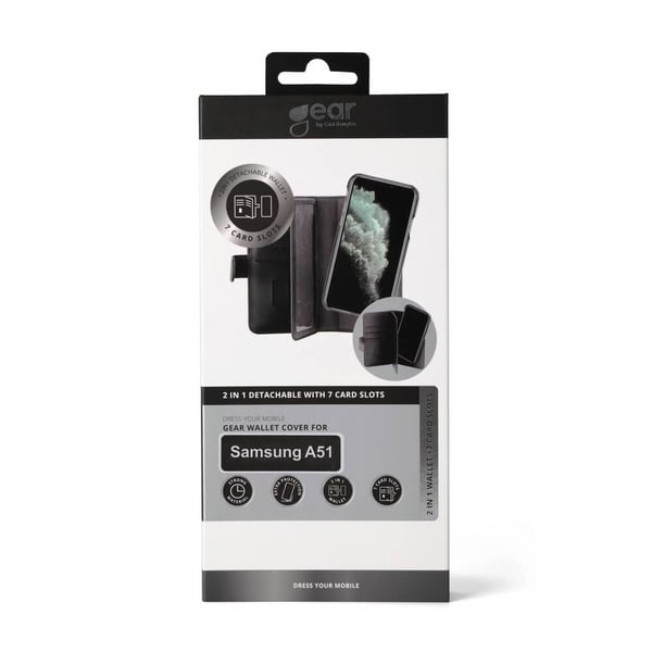 GEAR Samsung Galaxy A51 2in1 Magnet Fodral / Skal Flerfack Svart