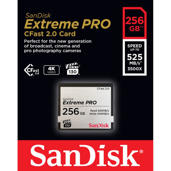 SanDisk Cfast 2.0 Extreme Pro 256 GB 525MB/s VPG130