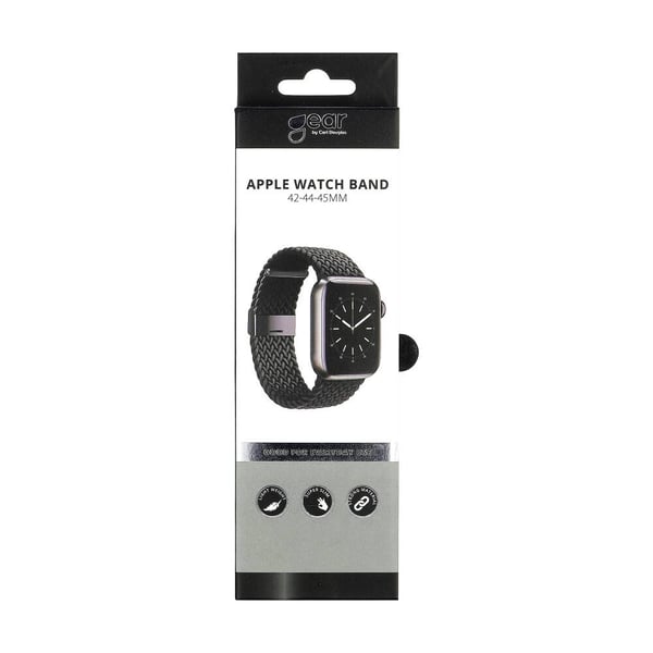 GEAR Klockarmband Flätat Apple Watch 42/44/45/46/49 mm Svart