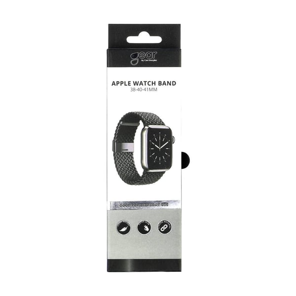 GEAR Klockarmband Flätat Apple Watch 38/40/41/42 mm Svart