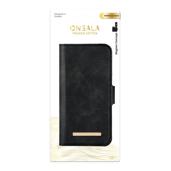 ONSALA iPhone 6/7/8/SE 2in1 Magnet Fodral / Skal Svart