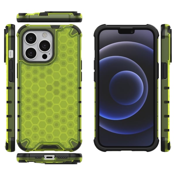 iPhone 14 Pro Max Skal Shockproof Honeycomb Hybrid Grön
