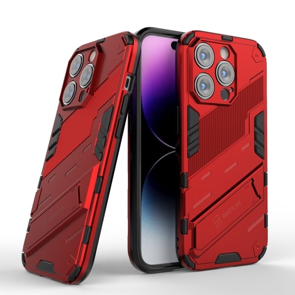 iPhone 14 Pro Skal Hybrid Med Kickstand Röd