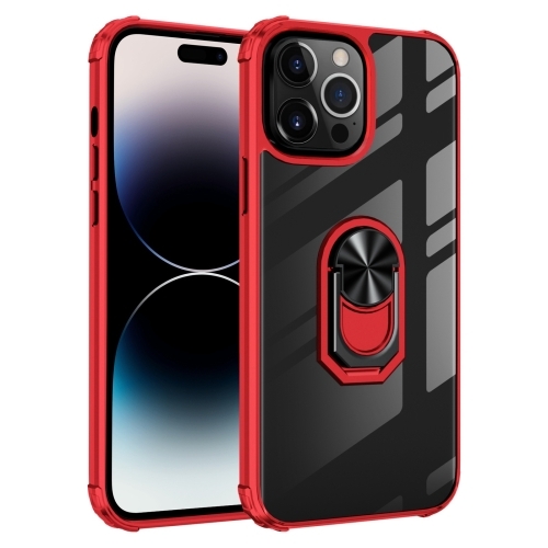 iPhone 14 Pro Skal Hybrid Armor Shockproof Ring Röd
