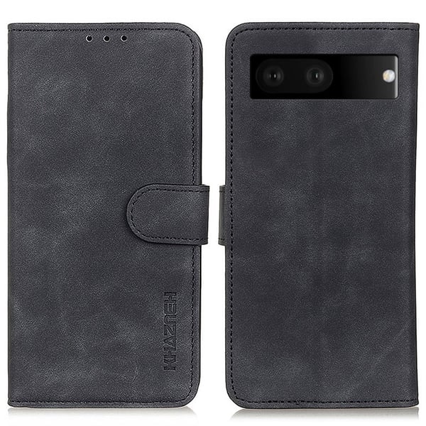 KHAZNEH Google Pixel 7 Fodral Retro Läder Svart KHAZNEH Google Pixel 7 Fodral Retro Läder Svart