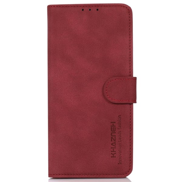 KHAZNEH Motorola Moto E22i Fodral Retro Läder Röd