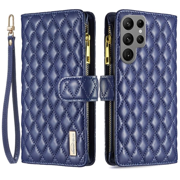 BINFEN Galaxy S23 Ultra Fodral Diamond Multifunktionell Blå