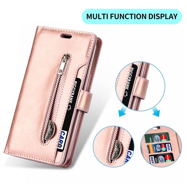 Galaxy S23 Ultra Fodral Multifunktionell Med Frontficka Roséguld