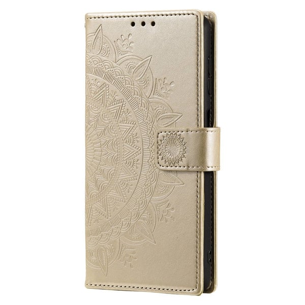 Samsung Galaxy A54 5G Fodral Mandala Läder Guld