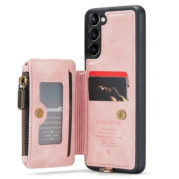 CASEME Galaxy S23 Plus Skal Med Magnetisk Plånbok Ljus Rosa