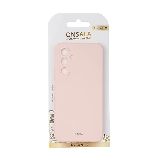 ONSALA Galaxy A54 5G Mobilskal Silikon Chalk Pink