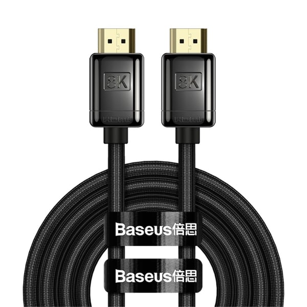 Baseus 3m 8K HD 60Hz HDMI - HDMI Nylon Kabel Svart