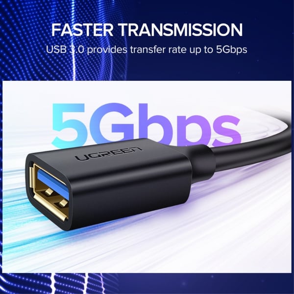 UGREEN 5m USB 3.0 Förlängningskabel Svart