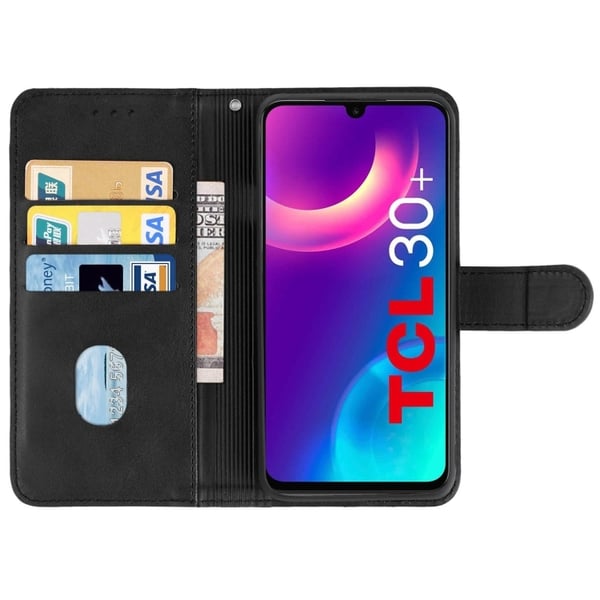 TCL 30+ (2022) Fodral Solid Läder Svart