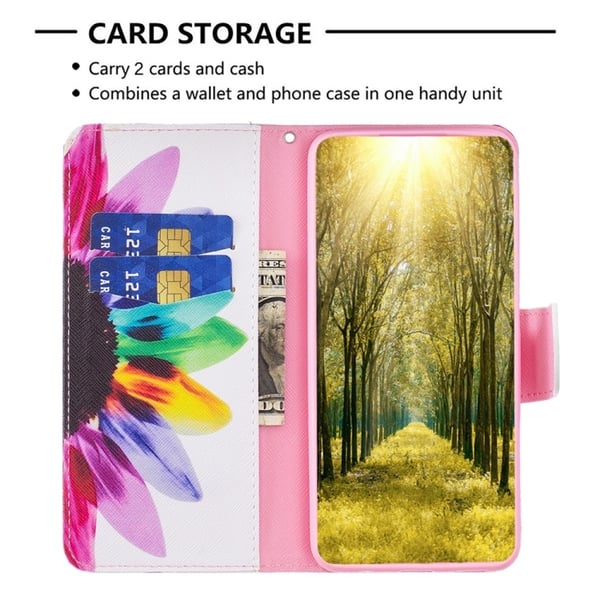 Motorola Moto G13 / G23 / G53 5G Fodral Med Tryck Färgglad Blomma
