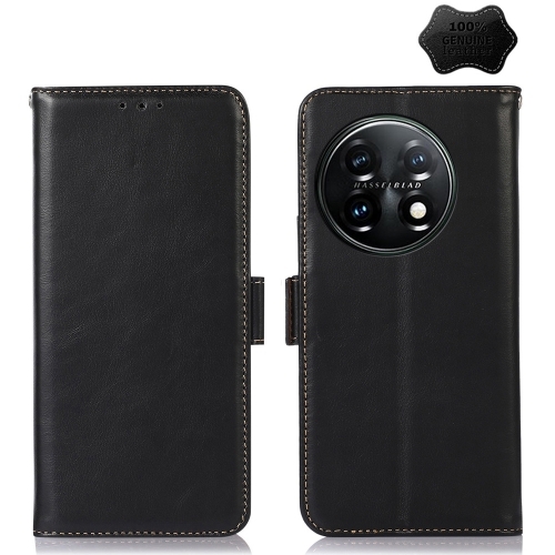 OnePlus 11 5G Fodral RFID Crazy Horse Läder Svart