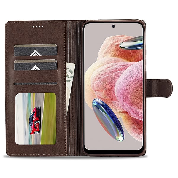LC.IMEEKE Xiaomi Redmi Note 12 4G Fodral Läder Brun