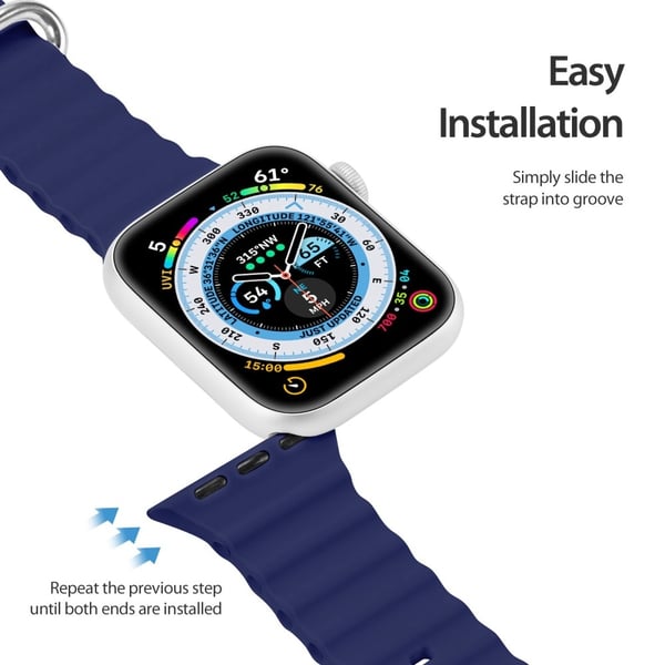 DUX DUCIS Apple Watch 38/40/41/42 mm mm Armband Wave Design Blå