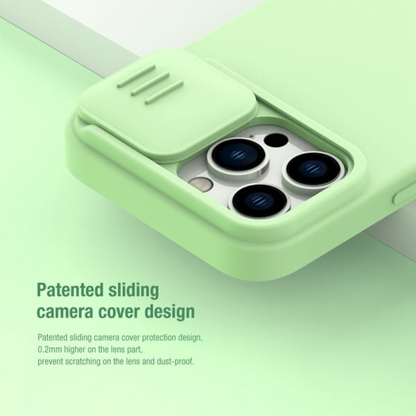 NILLKIN iPhone 14 Pro Skal MagSafe CamShield Silky Liquid Grön