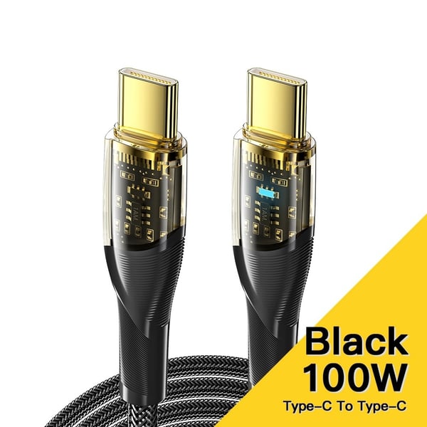 ESSAGER 1m 100W PD USB-C - USB-C Kabel Svart