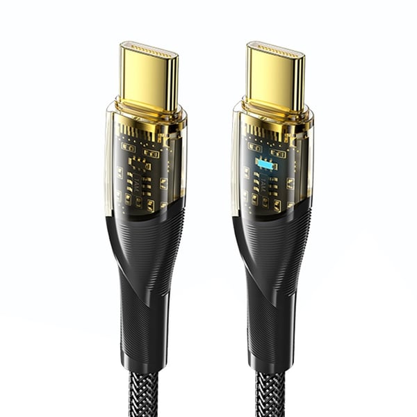 ESSAGER 1m 60W PD USB-C - USB-C Kabel Svart ESSAGER 1m 60W PD USB-C - USB-C Kabel Svart