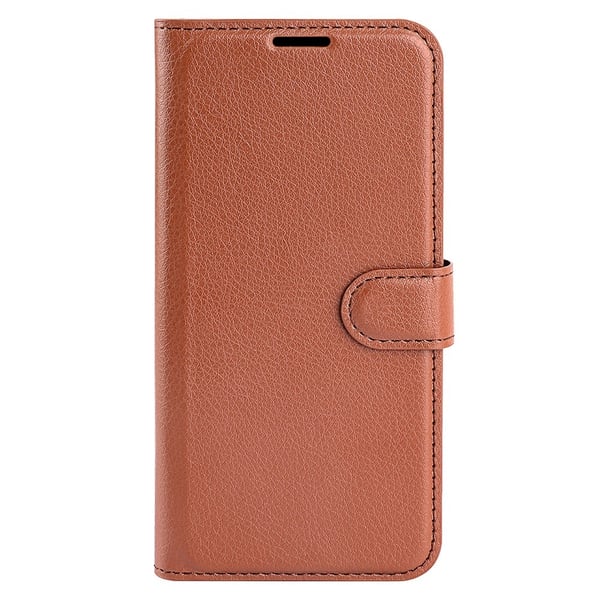 iPhone 15 Fodral Litchi Textur Brun