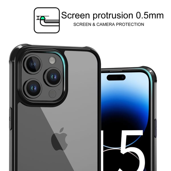 LEEU DESIGN iPhone 15 Pro Skal AirBag Hybrid Matt Svart