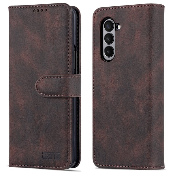 AZNS Galaxy Z Fold 5 Fodral Läder Brun AZNS Galaxy Z Fold 5 Fodral Läder Brun