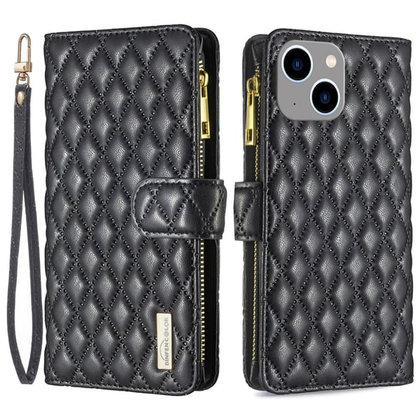 BINFEN iPhone 15 Plus Fodral Diamond Multifunktionell Svart
