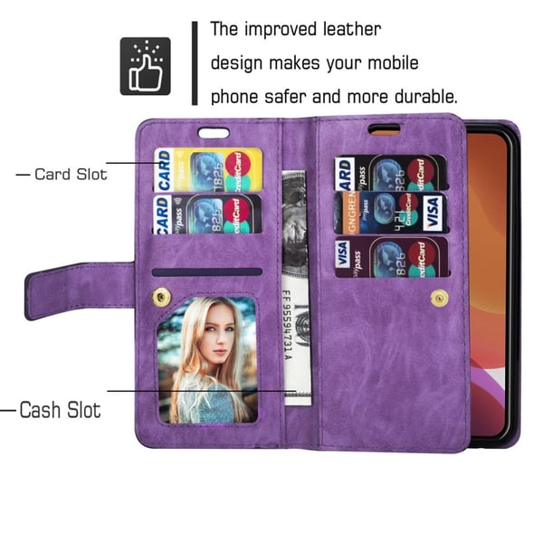 iPhone 15 Plus Multifunktionellt Fodral Lila
