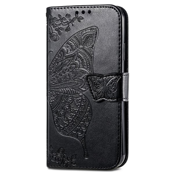 iPhone 15 Plus Fodral Med Fjäril Tryck Svart