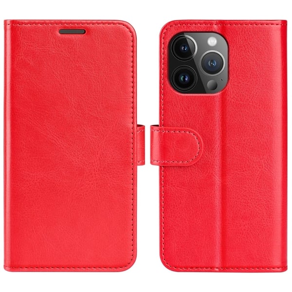 iPhone 15 Pro Max Fodral Läder Röd