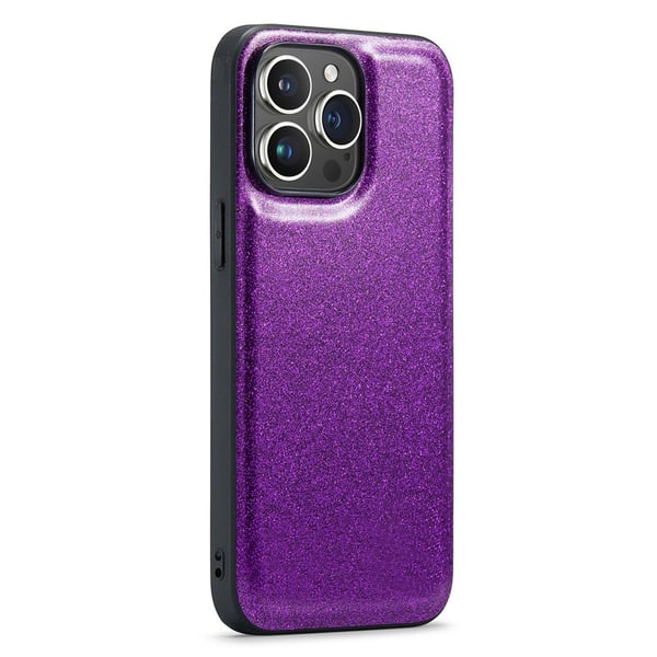 DG.MING iPhone 15 Pro Skal Läder Glitter Lila