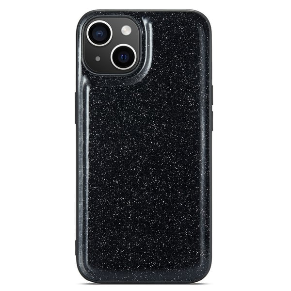 DG.MING iPhone 14 Skal Läder Glitter Svart