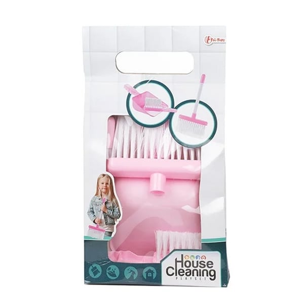 Toi-Toys Städlekset 3 delar Rosa/Vit