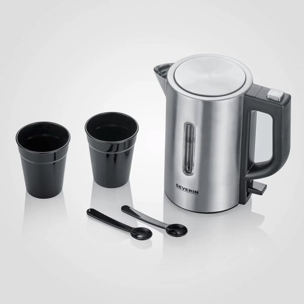 Severin WK3647 Mini Rejsekedel 0,5L 1100W Rustfrit Stål/Sort
