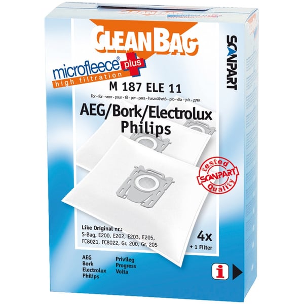 Scanpart M187ELE11 Microfleece+ S-Bag pölypussit 4 kpl