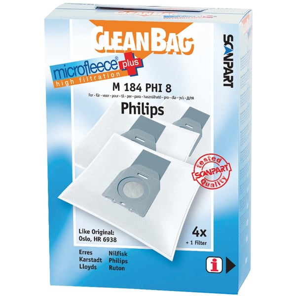 Scanpart M184phi8 Microfleece-pölypussi Philips Oslo and Micro