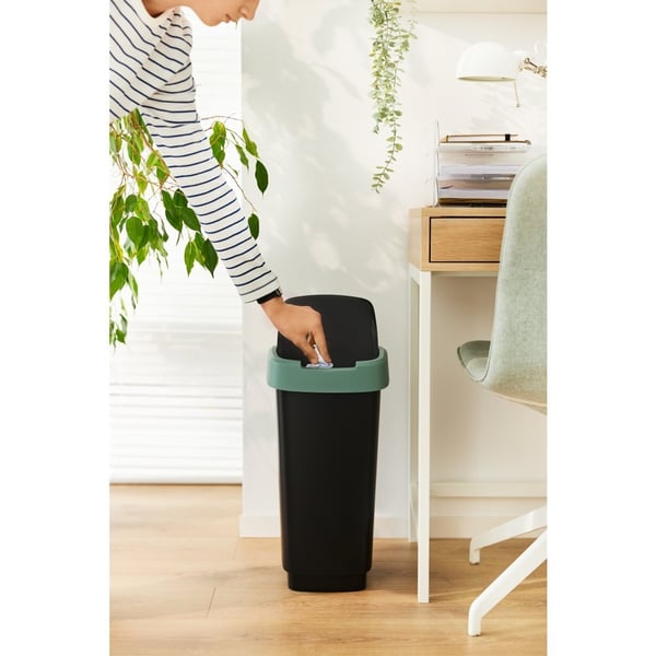 Rotho Twist Affaldsbeholder 50L Mistletoe Grøn/Antracit