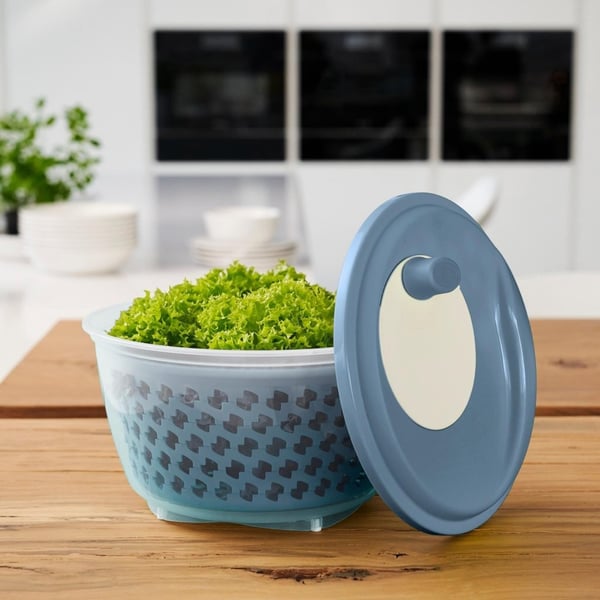 Rotho Fresh Salad Spinner 4,5L Horizon Blue/Läpinäkyvä
