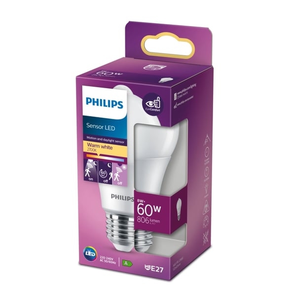 Philips LED-sensor Fr Nd 60w E27