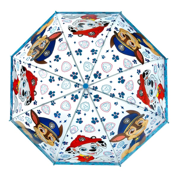 Paw Patrol Børneparaply 69 cm Blå/Transparent