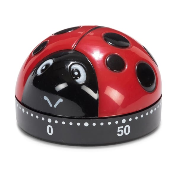 Patisse Køkkenur Mariehøne 6 cm Sort/Rød
