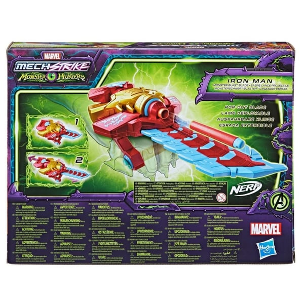 Nerf Marvel Mech Strike Monster Hunters Iron Man + 3 nuolta