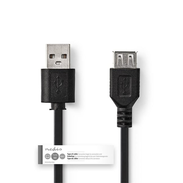 Nedis CCGT60010BK10 Kabel USB 2.0 A Han - USB A Hun 1.0 M Sort
