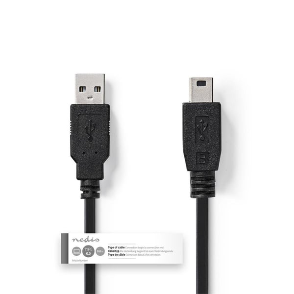 Nedis CCGT60300BK10 Kabel USB 2.0 A Han - Mini 5-benet Han 1,0 m Sort