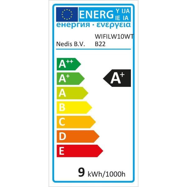 Nedis WIFILW10WTB22 Wi-Fi Smart LED-pære Varm til kold hvid B22
