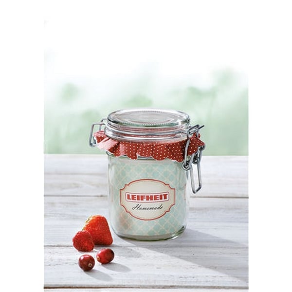 Leifheit 3192 Weck-krukke med klemme 370 ml glas/rustfrit stål