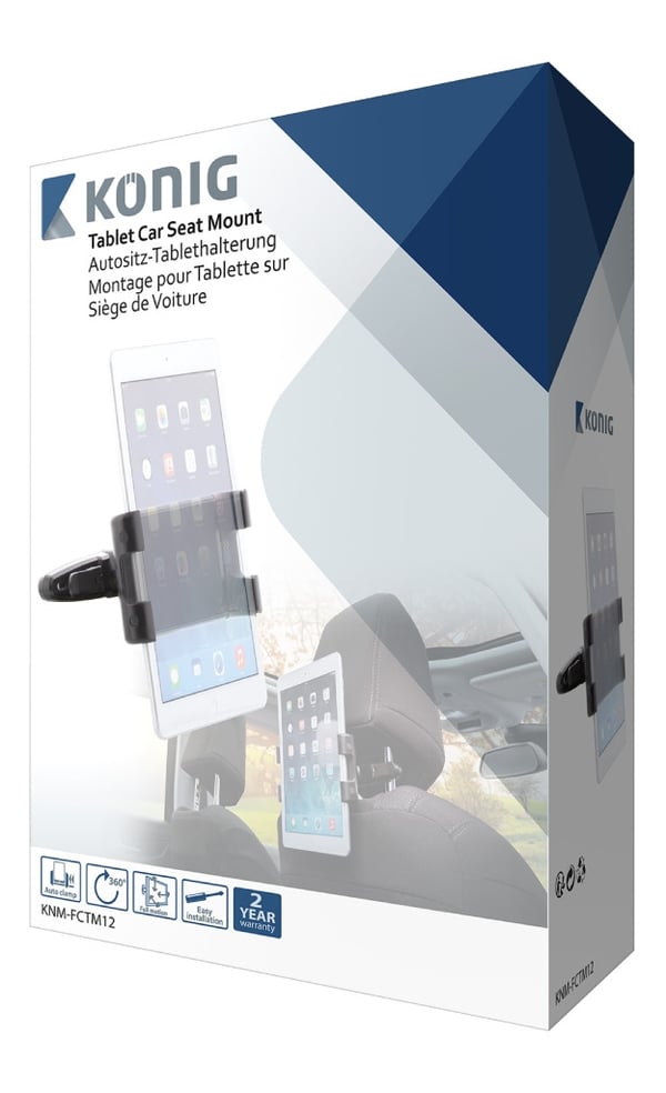 König KNM-FCTM12 Tablet Bilholder 360° Drejelig og Vipbar 0,7 kg